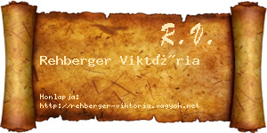 Rehberger Viktória névjegykártya